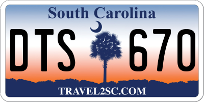 SC license plate DTS670