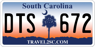 SC license plate DTS672
