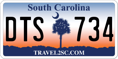 SC license plate DTS734