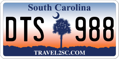 SC license plate DTS988