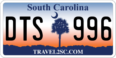 SC license plate DTS996
