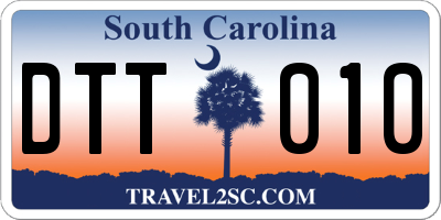 SC license plate DTT010