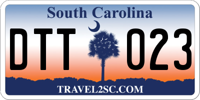 SC license plate DTT023
