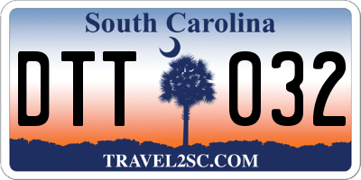 SC license plate DTT032