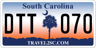 SC license plate DTT070