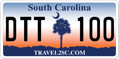 SC license plate DTT100