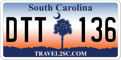 SC license plate DTT136