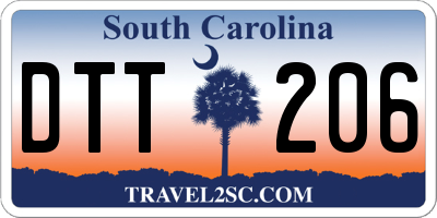 SC license plate DTT206
