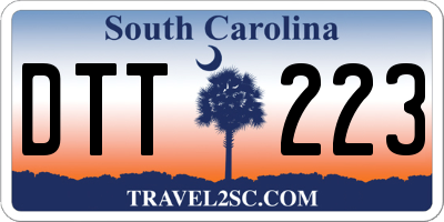SC license plate DTT223