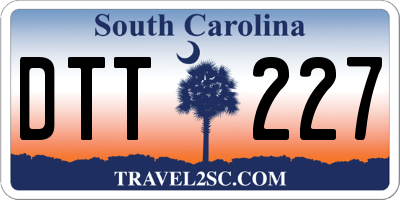 SC license plate DTT227