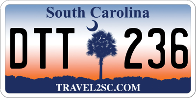 SC license plate DTT236