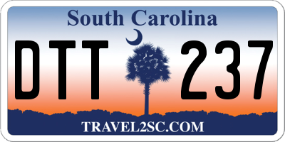 SC license plate DTT237