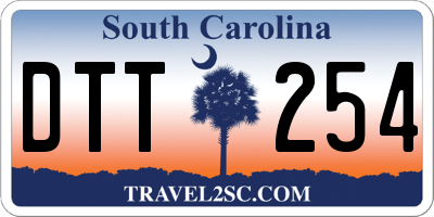 SC license plate DTT254