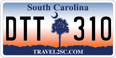 SC license plate DTT310