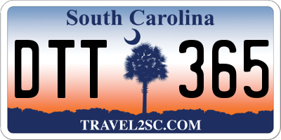SC license plate DTT365