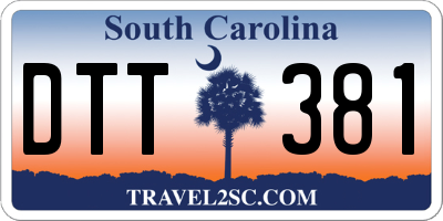 SC license plate DTT381