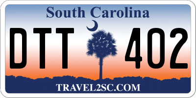 SC license plate DTT402