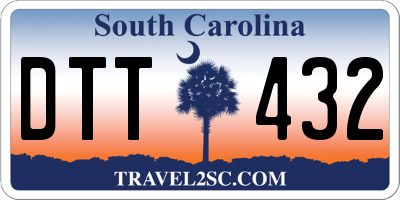 SC license plate DTT432