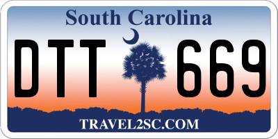 SC license plate DTT669