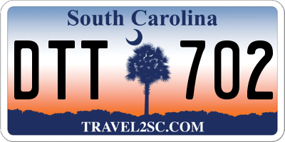 SC license plate DTT702