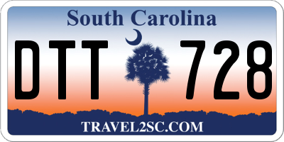 SC license plate DTT728