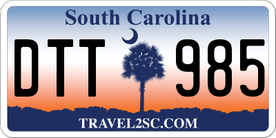SC license plate DTT985