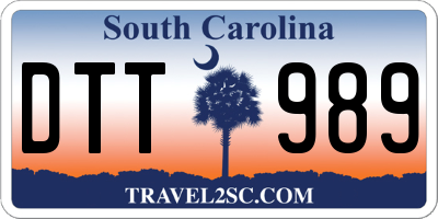 SC license plate DTT989