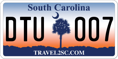 SC license plate DTU007
