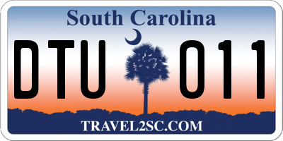 SC license plate DTU011
