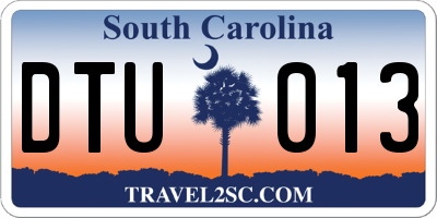 SC license plate DTU013
