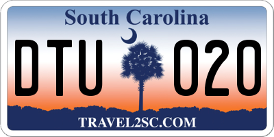 SC license plate DTU020