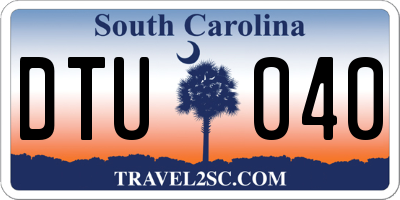 SC license plate DTU040