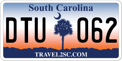 SC license plate DTU062