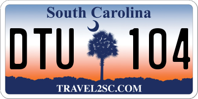 SC license plate DTU104