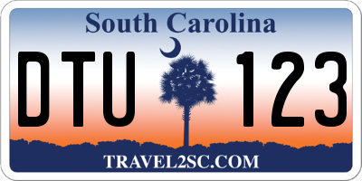 SC license plate DTU123