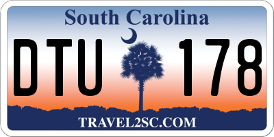SC license plate DTU178