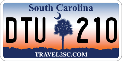 SC license plate DTU210