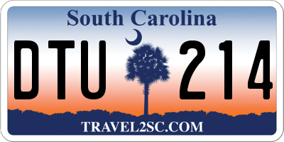 SC license plate DTU214
