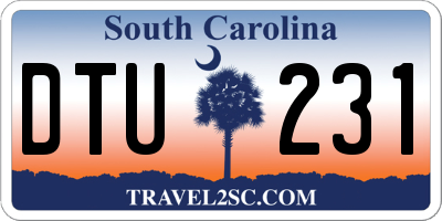 SC license plate DTU231
