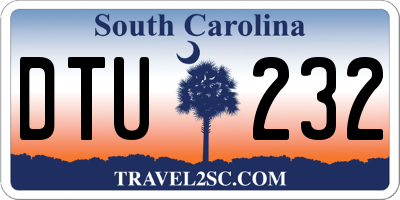 SC license plate DTU232