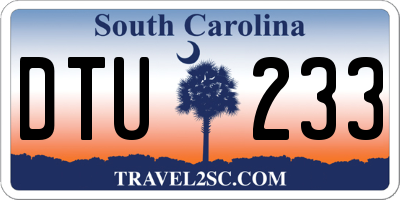 SC license plate DTU233
