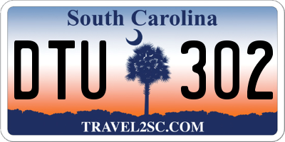 SC license plate DTU302