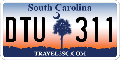 SC license plate DTU311