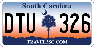 SC license plate DTU326