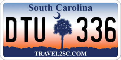SC license plate DTU336