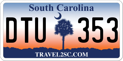 SC license plate DTU353