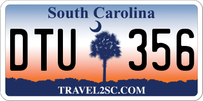 SC license plate DTU356