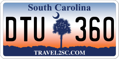 SC license plate DTU360