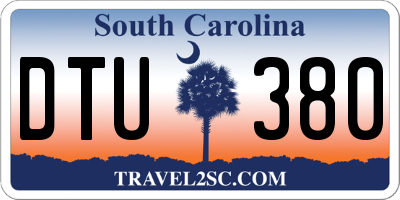 SC license plate DTU380