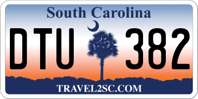 SC license plate DTU382